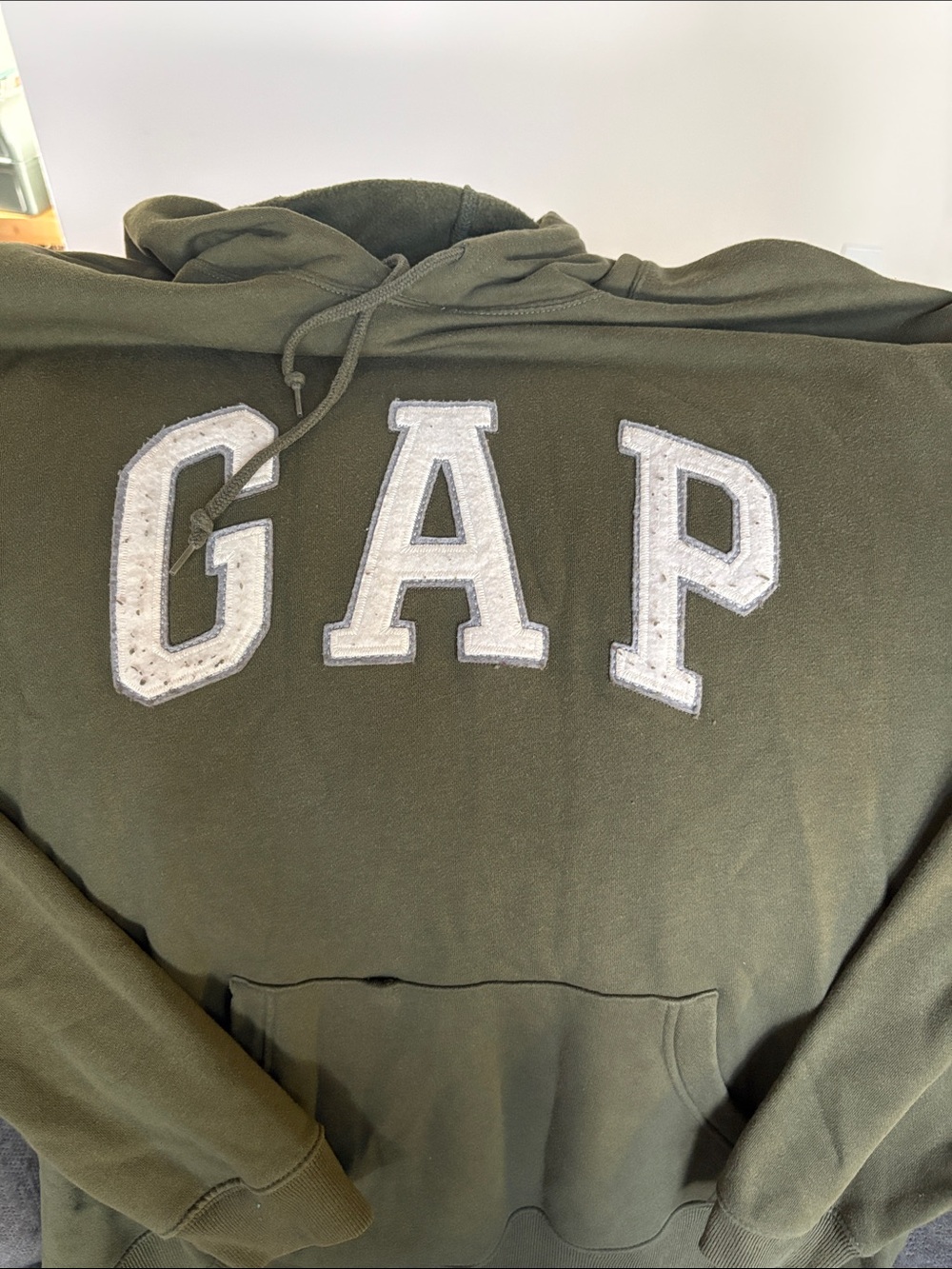 GAP Kids Olive Green Hoodie with White Logo